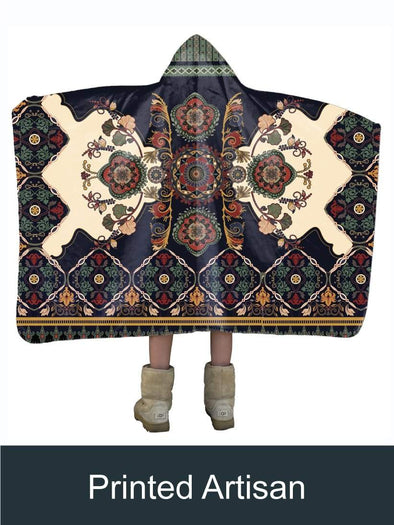 Ethnic Printed Artisan Handcrafted Hooded Blanket-Mt Logan 5959-